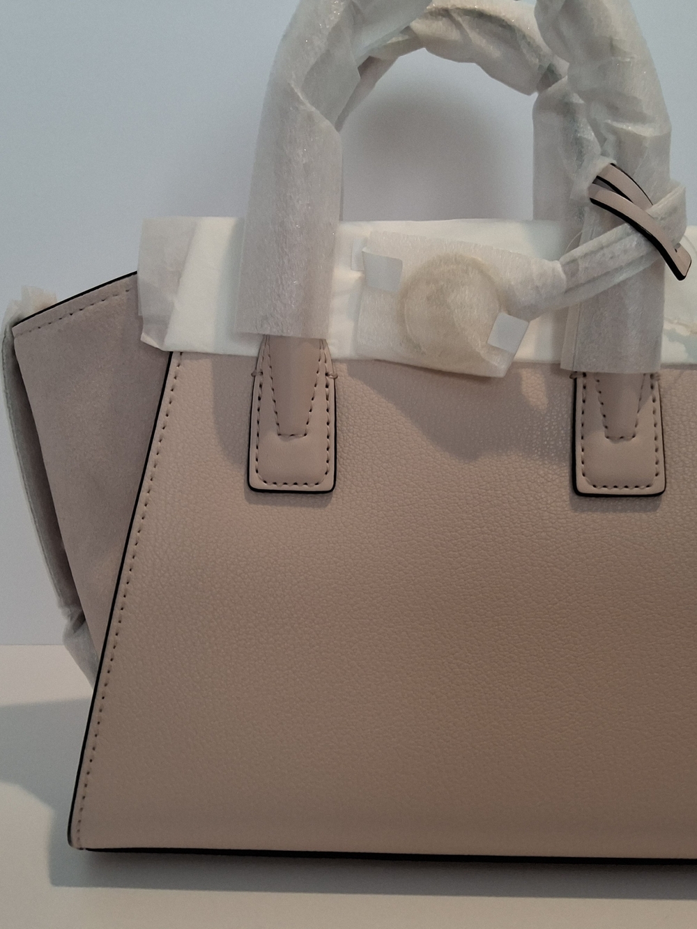 Michael Kors Pebbled Leather Satchel in Light Taupe